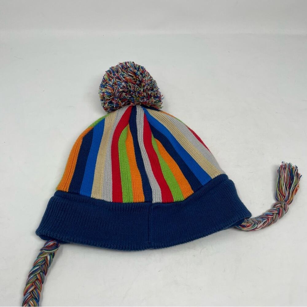 Hanna Anderson Navy Muti Color Pom  Pom Winter Hat Small - Picture 3 of 9